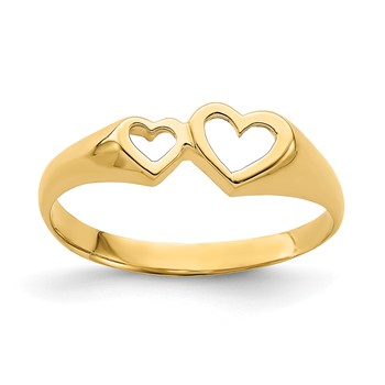 14K Double Heart Cut-Out Ring