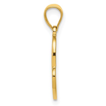 14K Polished Double Heart Pendant — alternate view