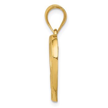 14k Polished and Satin Mom and Baby Heart Charm — alternate view