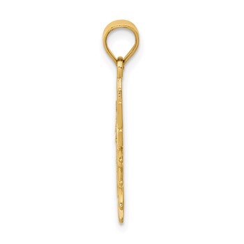 14k Polished Filigree Sun Pendant — alternate view