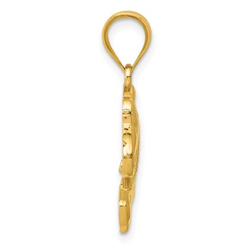 14k Filigree Elephant Pendant — alternate view