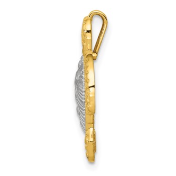 14K Two-Tone Turtle Pendant Chain Slide — alternate view