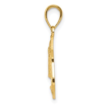 14k and White Rhodium POLICE Badge Pendant — alternate view