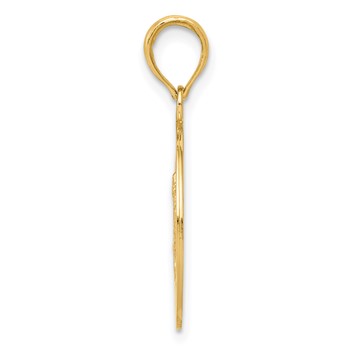 14k Polished Solid Saint Christopher Medal Round Pendant — alternate view