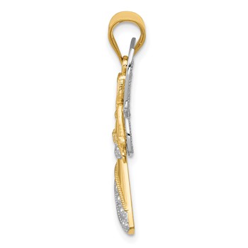 14KTwo-tone and White Rhodium Filigree Angel Pendant — alternate view