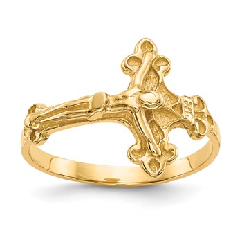 14k Polished Crucifix Ring