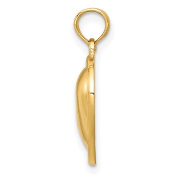 14k Polished Domed Heart Pendant — alternate view