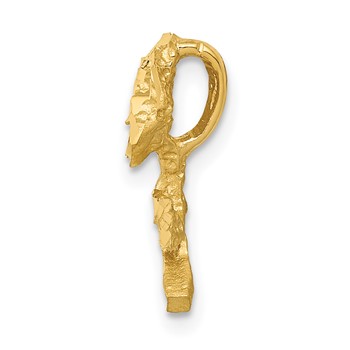 14k Satin Diamond-cut Rose Chain Slide — alternate view