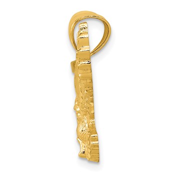 14k Gold Polished and Textured Eagle Pendant — alternate view