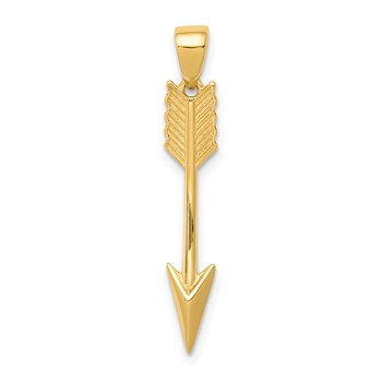 14K Polished 3-D Arrow Pendant