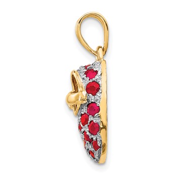 14k & Ruby Baby Shoe Charm — alternate view