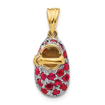 14k & Ruby Baby Shoe Charm