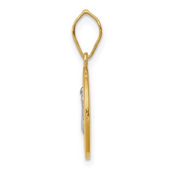 14k and White Rhodium Solid St. Benedict Medal Round Pendant — alternate view