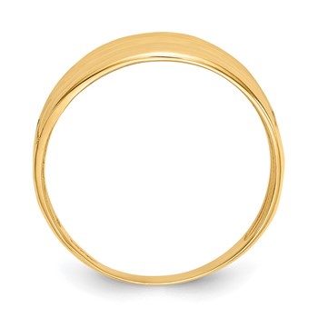 14K Polished Diamond-cut Four Ridge Fashion Dome Ring — alternate view