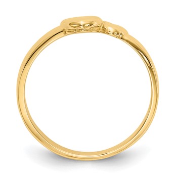 14k Polished Adjoining Hearts Ring — alternate view