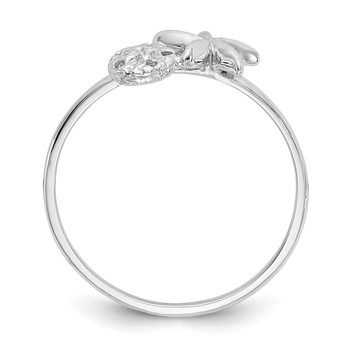 14k White Gold Polished Starfish and Sand Dollar Ring — alternate view