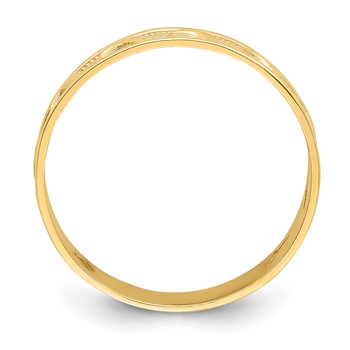 14K Polished and Textured Dolphin Engraved Size 8 Thumb Ring — alternate view