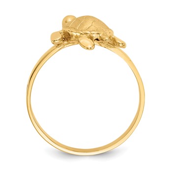 14K Polished and Textured Sea Turtle Ring — alternate view