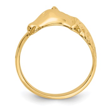 14K Polished Horse Head Ring — alternate view