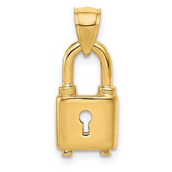 14K Polished Padlock Charm