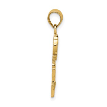 14K Polished Filigree Key Charm — alternate view