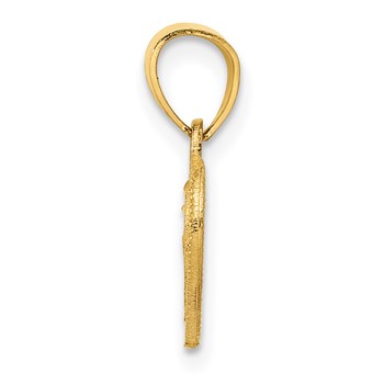 14k Diamond-cut Lattice Heart with Engravable Back Pendant — alternate view