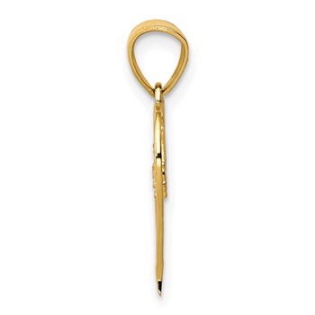 14k 3-CZ Cut-out Heart Pendant — alternate view