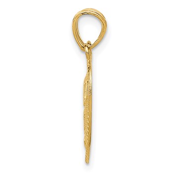 14k Two-piece Break-Apart Diamond-cut TE AMO Heart Pendants — alternate view