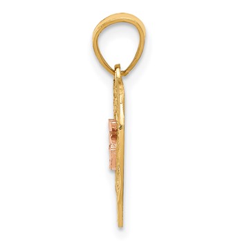 14k Two-tone Diamond-cut 15 Pendant — alternate view