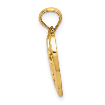 14k Polished MOM and Heart In Heart Pendant — alternate view