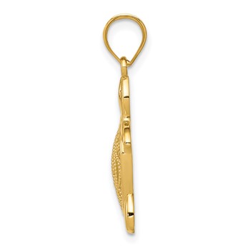 14k Polished Filigree Sea Turtle Pendant — alternate view