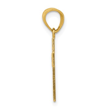 14k Diamond-cut with -X- Center Cross Pendant — alternate view