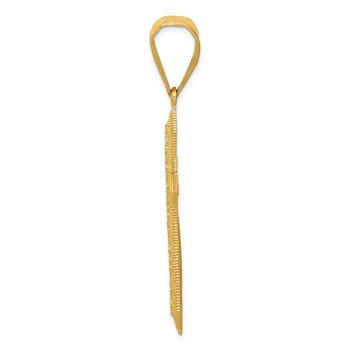 14k Diamond-cut Nugget Center Cross Pendant — alternate view