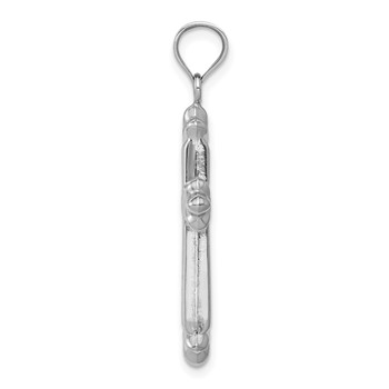 14k White Gold Reversible Diamond-cut Cross Pendant — alternate view