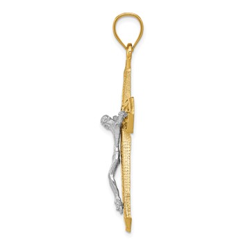 14k Two-tone Diamond-cut Passion Crucifix Pendant — alternate view