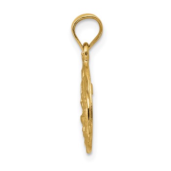 14K Satin and Diamond-Cut Baptism Oval Pendant — alternate view