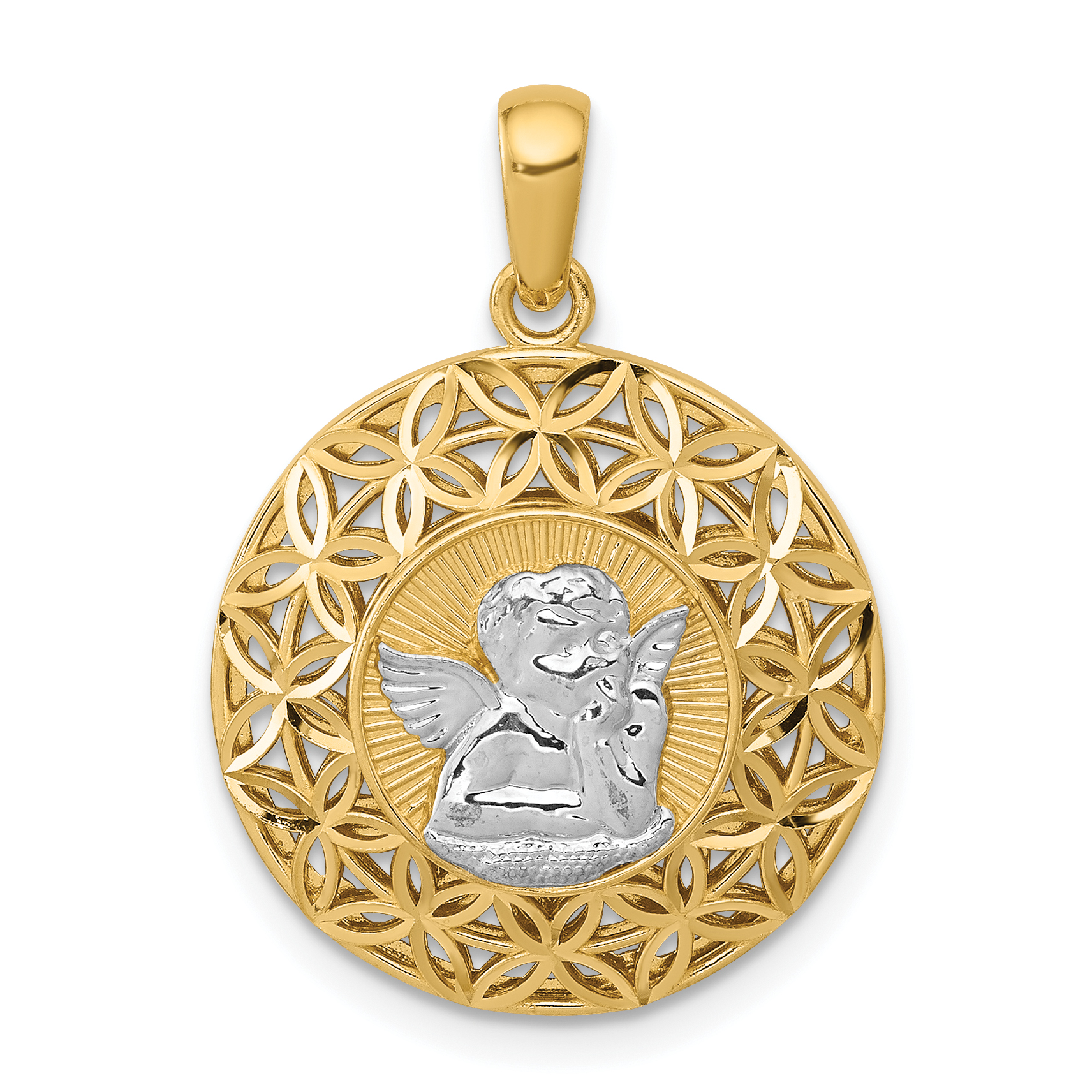14k Polished Angel Pendant - Quality Gold