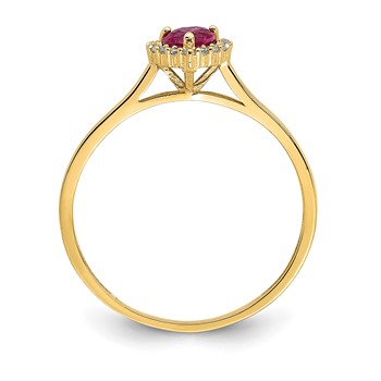 14K Pink and Clear CZ Halo Heart Ring — alternate view