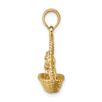 14K 3-D Cats Inside Of Basket Charm — alternate view