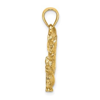 14K Textured Sitting Squirrel with Nut Charm — alternate view