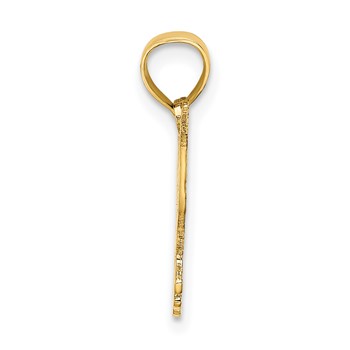 14K Polished and Textured Hummingbird Charm — alternate view