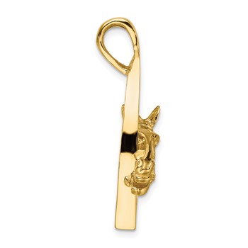 14K Polished Horse Head in Stirrup Charm — alternate view