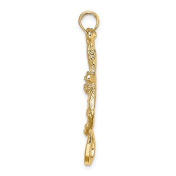 14K 2-D Textured Hanging Monkey Charm — alternate view