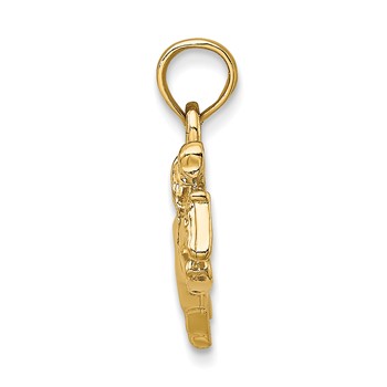 14K Jockey on Jumping Horse Charm — alternate view