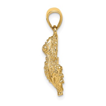 14K 2-D Textured Frog Charm — alternate view