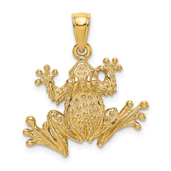 14K 2-D Textured Frog Charm