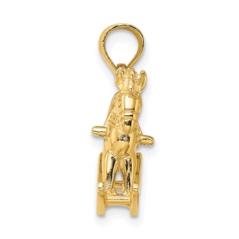 14K 3-D Playful Rocking Horse Charm — alternate view