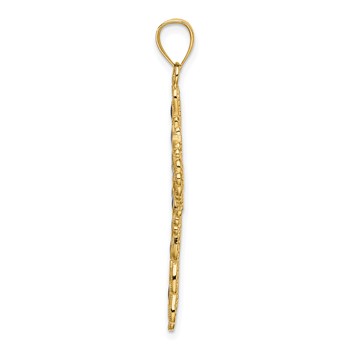 14K Blue Enamel Filigree Cross Charm — alternate view