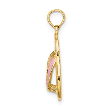 14k 3-D Pink Enameled Double Flip-Flop Charm — alternate view
