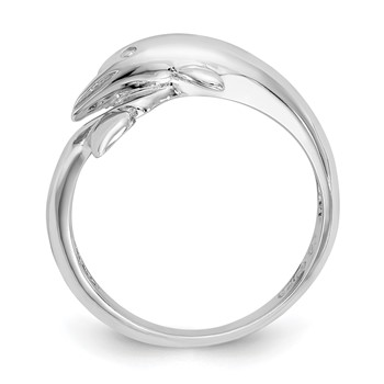 14k White Gold Dolphin Bypass Ring — alternate view